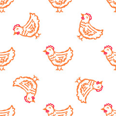 Seamless pattern. Children's drawings with wax crayons