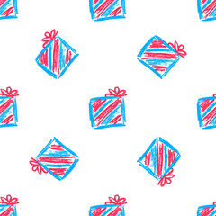 Obraz premium Seamless pattern. Children's drawings with wax crayons