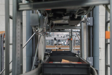 packing line in a logistics warehouse