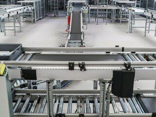 packing line in a logistics warehouse