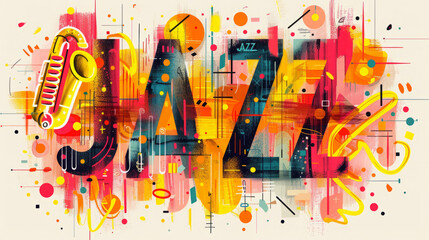 Colorful Abstract Jazz Typography