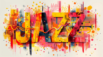 Colorful Abstract Jazz Typography