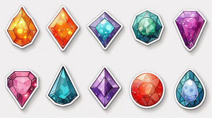 Illustration of Colorful Crystal Stickers