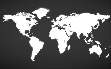 Abstract glowing world map. Technology image of globe. Graphic concept for your design