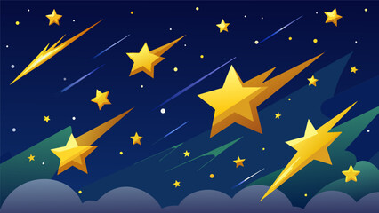 Fototapeta premium Stars light up the sky. Vector illustration
