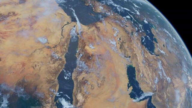 View high resolution image of Earths Middle East and Africa from space with NASA satellites
