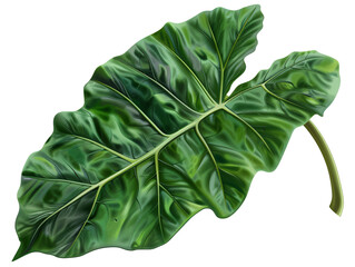 Obraz premium Alocasia leaf die cut PNG style isolated on white and transparent background