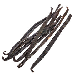 vanilla sticks isolated on white