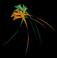 Abstraction. Contemporary art. Abstract figures on a black background. Logo, icon, sticker