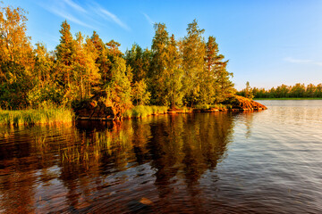 Bay landscape on Lake Ladoga