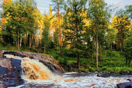lower or strawberry waterfall Koirinoja on the Koinirjoki river
