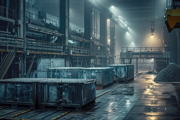 Obraz premium Rare Earth Element Storage Facility with Industrial Setting