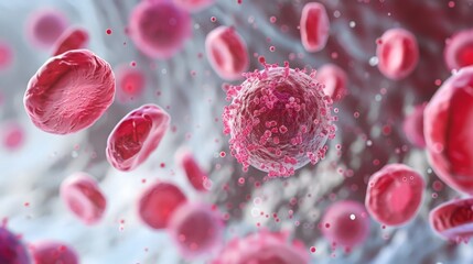 White blood cell types: Show different types of white blood cells (e.g., lymphocytes, neutrophils, macrophages) and their roles in the immune response