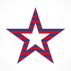 USA flag in star shape. American star. Vector illustration