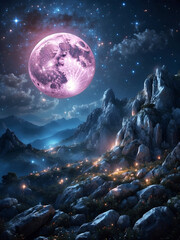 a world in the night sky Mystical Radiance A Spiritual Journey on an Information-Beautiful Full Moon