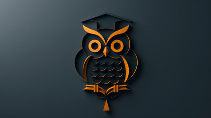 Graduation Owl on Open Book with Gold Accents
