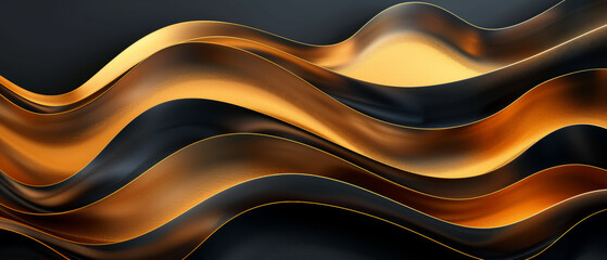 Stylish, sophisticated abstract design in gold and black colors for modern projects.