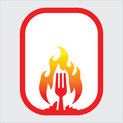 Fork and fire illustration design suitable for restaurants
