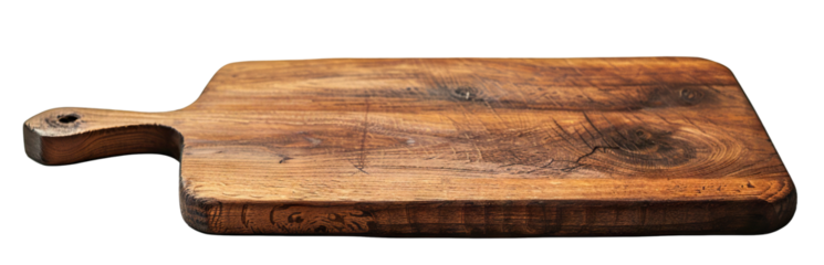 Wooden cutting board with handle, cut out