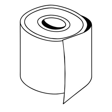 recommend clip art:  An illustration of a toilet paper roll.  Black and white outline