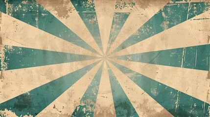 A vintage poster background that bursts with retro charm. A warm beige takes center stage, accented with bold stripes in varying shades of teal