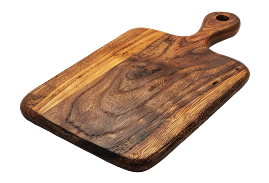 Wooden cutting board with handle, cut out
