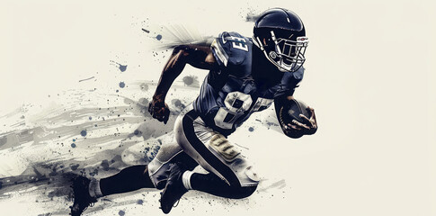 Running Football Player Illustration