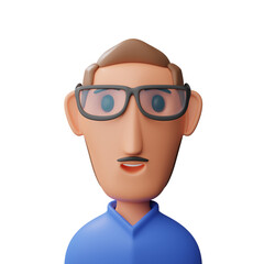 Male teacher avatar 3d illustration