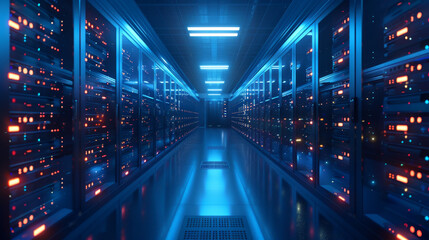 Obraz premium Concept image of backup and disaster recovery solutions with digital data organization.