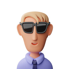 Businessman avatar 3d illustration