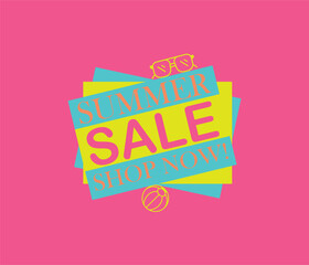 Summer sale banner vector illustration.