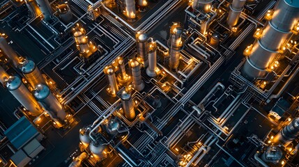 Fototapeta premium Illustration of Leveraging large volumes of data to gain insights and drive decision-making processes in industrial operations. Ai Generate.