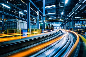 Illustration of Leveraging large volumes of data to gain insights and drive decision-making processes in industrial operations. Ai Generate.