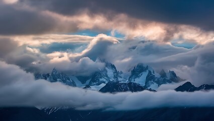 clouds over mountains in Alaska