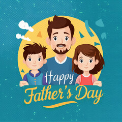 Happy Father's Day Design, template cover, banner, illustration Celebration