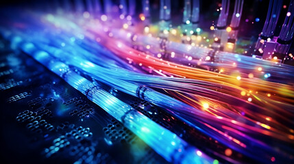 Obraz premium Fiber Optic Connectivity - Futuristic Technology