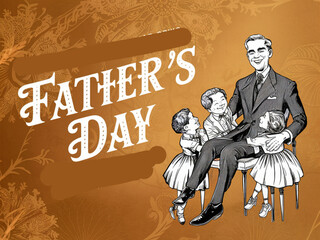 Happy Father's Day Design, template cover, banner, illustration Celebration