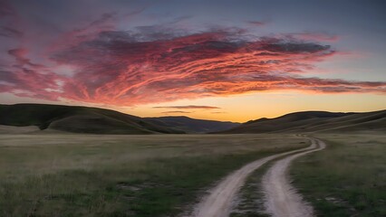 Tatra National Park, a lake in the mountains at the dawn of the sun