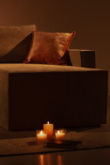 Sofa close-up home comfort textile. High quality photo