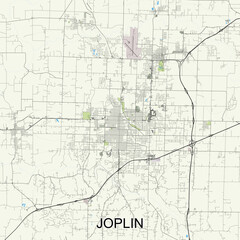 Fototapeta premium Joplin, Missouri, United States map poster art