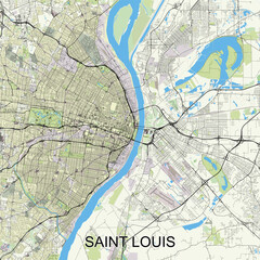 Obraz premium Saint Louis, Missouri, United States map poster art