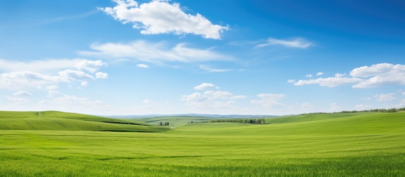 steppe prairie veld veldt Bright sunshine spring in the desert. Creative banner. Copyspace image