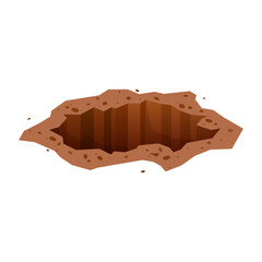 Soil pit, cartoon vector icon