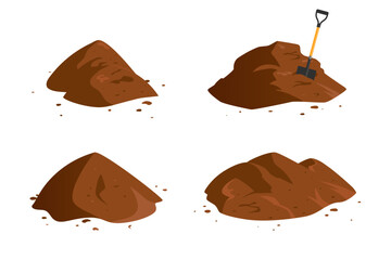 Ground piles, cartoon vector icons