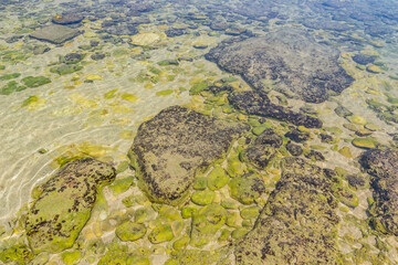 Gunungkidul, Indonesia - 15 August 2012. the beauty of Pok Tunggal Beach during the day.