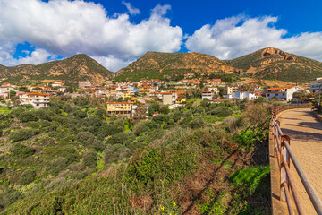 Touristic village of Nebida. Sardinia, Italy