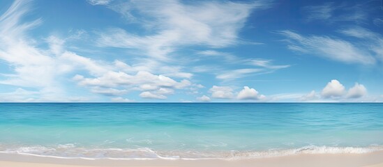 Beautiful sky on the beach. Creative banner. Copyspace image