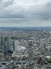Fototapeta premium Panoramic View from the Main Tower Observation Deck in Frankfurt, Germany