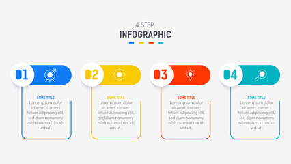 Four Step Infographic element design Vector template for presentation. process diagram and presentations step, workflow layout, banner, flow chart, info graphic vector illustration.