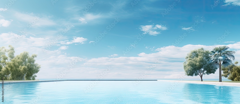 Poster background of water in the pool. creative banner. copyspace image